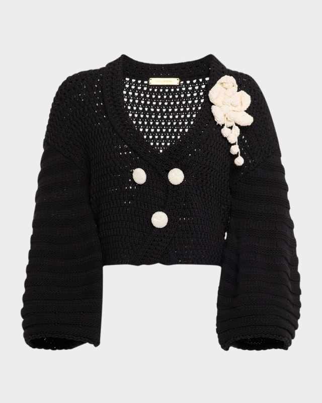 Silo Flower Double-Breasted Cardigan